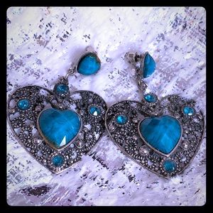 Turquoise heart shaped earrings